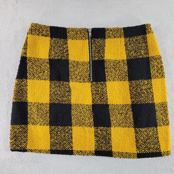Forever 21 Yellow and Black Checkered Women's Skirt - Picture 2 of 6